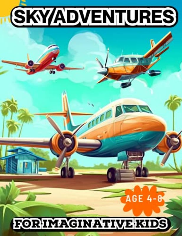 Sky Adventures: Exciting Airplane Coloring Pages for Imaginative Kids aged 4-8: Spark your child's creativity with a captivating collection of ... and delightful airplane coloring pages