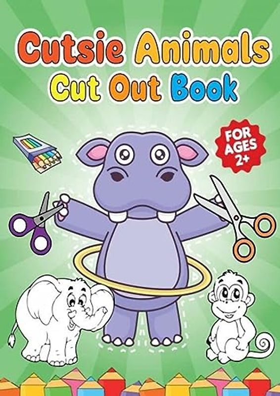 Cutsie Animals - Cut out book: kleruboek voor kinderen - leeftijd 2+ - 100 paginas