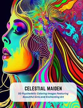 Celestial Maiden: 50 Psychedelic Coloring Images Featuring Beautiful Girls and Enchanting Art