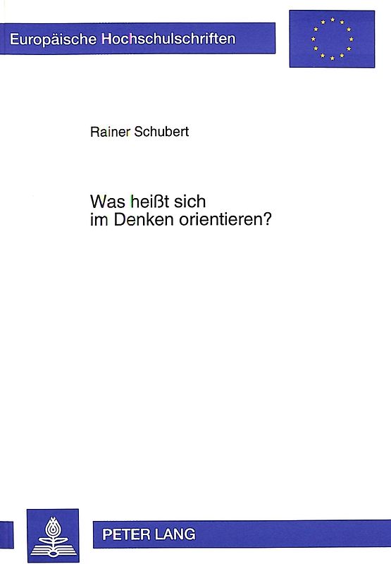 Was heißt sich im Denken orientieren?