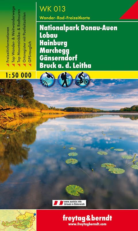 freytag & berndt Wanderkarte WK 013 Nationalpark Donau-Auen, Lobau - Hainburg - Marchegg - Gänserndorf - Bruck an der Leitha 1:50.000