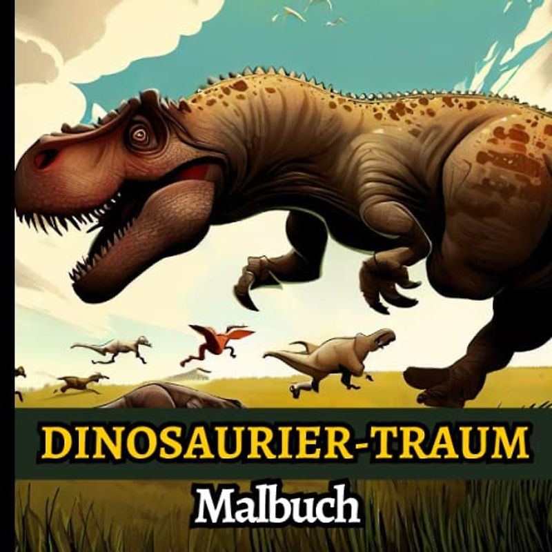 Dinosaurier-Traum Malbuch: Ein lustiges und lehrreiches Malbuch mit 50 einzigartigen Dinosaurier-Illustrationen, entspannendes und therapeutisches Malbuch für Stressabbau und Achtsamkeit.