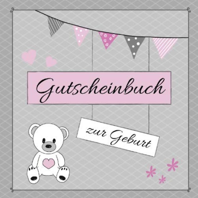 Gutscheinbuch zur Geburt: 12 farbige Gutscheine zum selbst gestalten | Geschenkidee zur Baby Shower - Babypinkeln - Baby Party | Edition rosa
