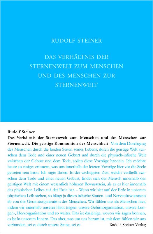 Das Verhältnis der Sternenwelt zum Menschen und des Menschen zur Sternenwelt