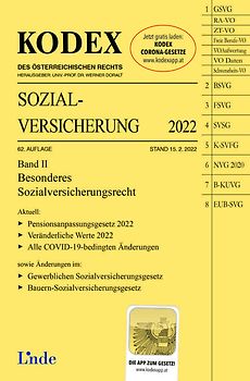 KODEX Sozialversicherung 2022, Band II