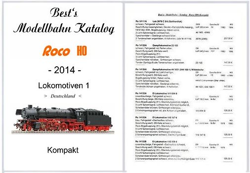 Best`s Modellbahn Katalog Roco H0 Lokomotiven 1 (Deutswchland) Kompakt 2014