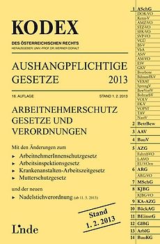 KODEX Aushangpflichtige Gesetze 2013