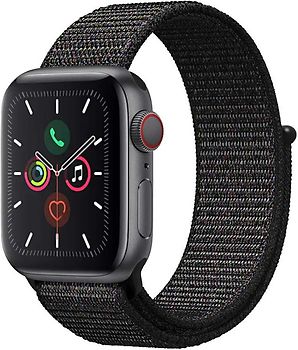 Apple Watch Series 4 44 mm boîtier en aluminium gris sidéral avec Boucle Sport noir [Wi-Fi + Cellular]