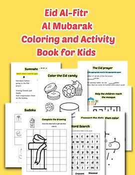 Eid al-Fitr Coloring and Activities Book for Kids: A book of entertaining and educational activities for Eid al-Fitr for children |Coloring, Mazes, Word Search, Drawing, Cut and Hung