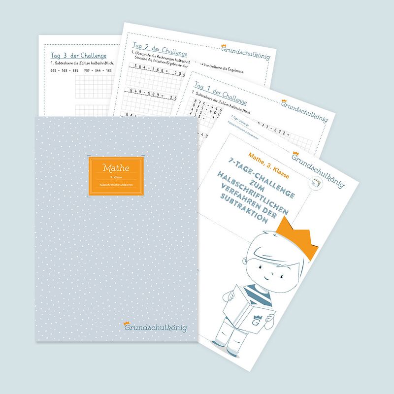 7-Tage-Challenge zum halbschriftlichen Verfahren der Subtraktion, 3. Klasse