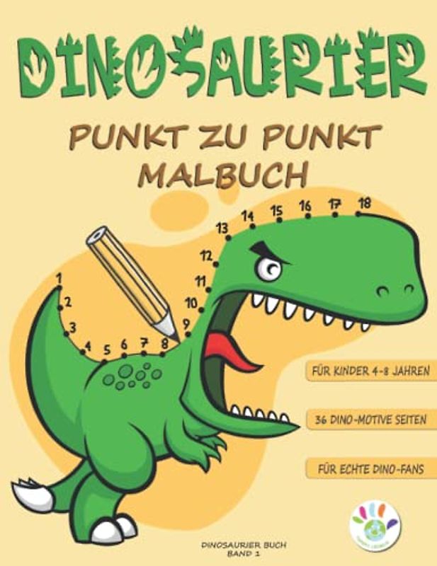 Dinosaurier Buch: Punkt zu Punkt Malbuch für Kinder 4-8 Jahren: Wunderschöne Dino-Motive mit Großes Bild und Klare Punkte, Geschenk Für Junge und Mädchen