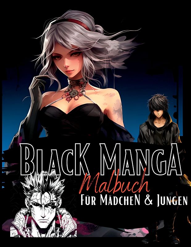 Black Manga Malbuch.