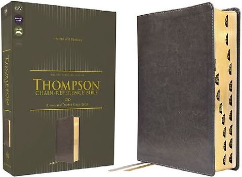 Esv, Thompson Chain-Reference Bible, Leathersoft, Gray, Red Letter, Thumb Indexed