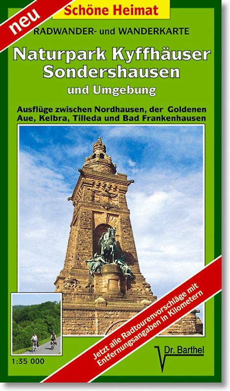Radwander- und Wanderkarte Naturpark Kyffhäuser, Sondershausen und Umgebung