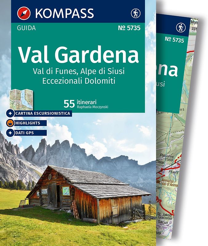 KOMPASS guida escursionistica Val Gardena, Val di Funes, Alpe di Siusi, 55 itinerari