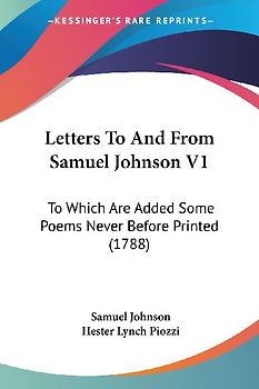 Letters To And From Samuel Johnson V1