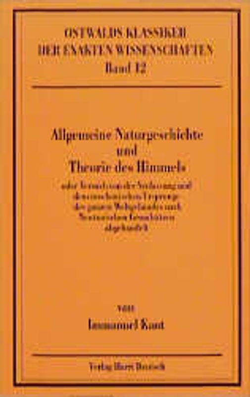 Allgemeine Naturgeschichte und Theorie des Himmels