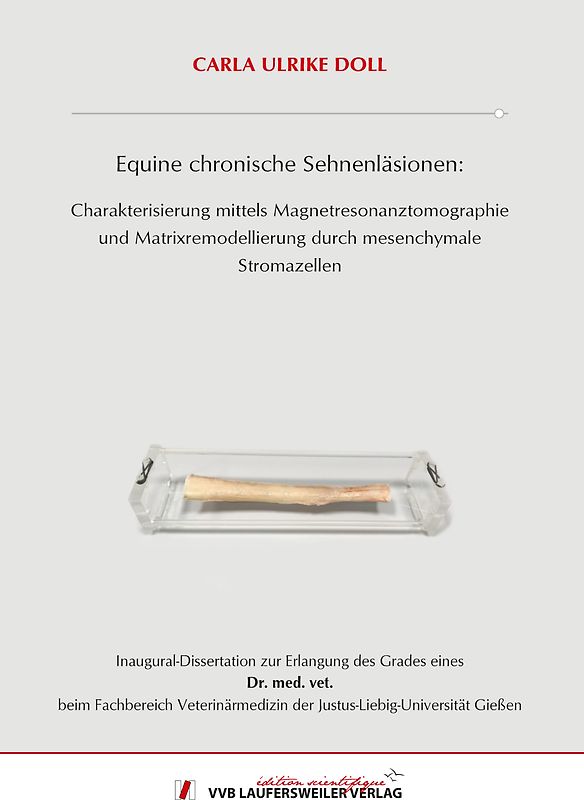 Equine chronische Sehnenläsionen: Charakterisierung mittels Magnetresonanztomographie und Matrixremodellierung durch mesenchymale Stromazellen