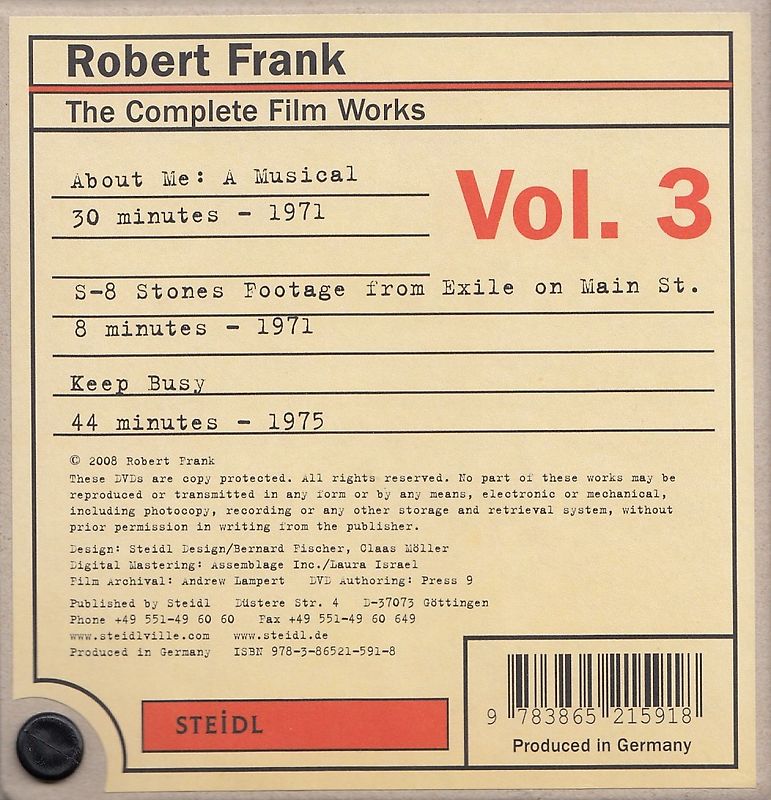 Robert Frank: The Complete Film Works - Vol. 3 [3 DVDs, inkl. 3 Filmdosen] DVD