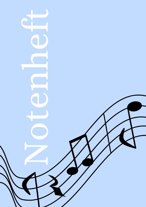 Notenheft: DIN A4 Notenlinienheft | 200 Seiten mit 12 Notenzeilen / Systeme pro Blatt | Papier 90g/m² | Musikheft mit Notenlinien