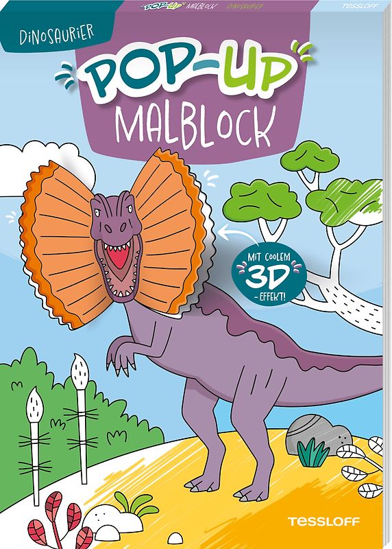Pop-up Malblock. Dinosaurier