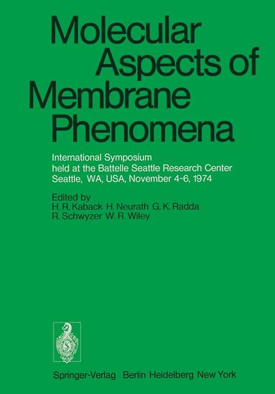 Molecular Aspects of Membrane Phenomena