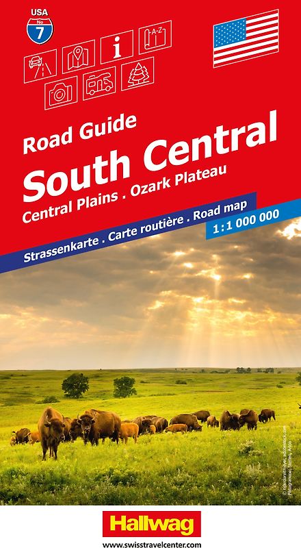 Hallwag Strassenkarte USA, South Central 1:1 Mio.
