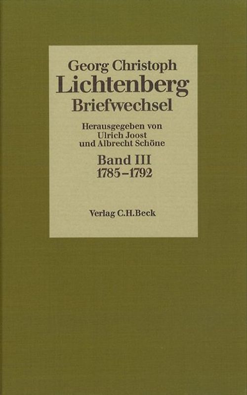 Lichtenberg Briefwechsel Bd. 3: 1785-1792