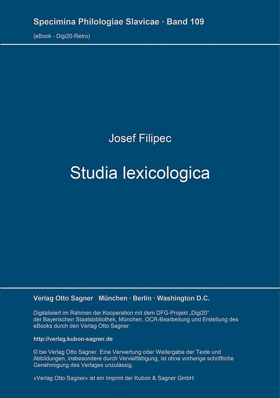 Studia lexicologica