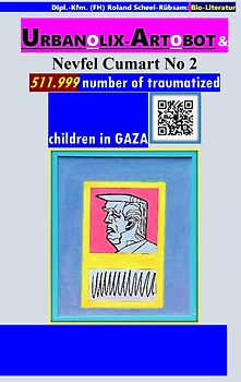 Urbanolix-Artobot und Nevfel Cumart No 2: Farbmix-Malerei von Roland Scheel-Rübsam mit Gedichten des Poeten Nevfel Cumart.