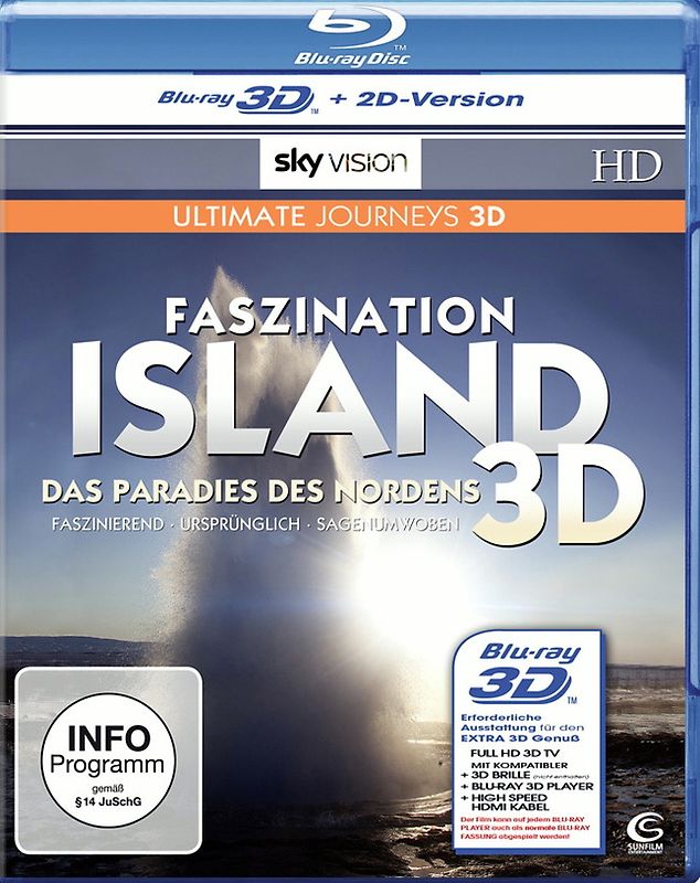 Faszination Island - Das Paradies des Nordens (SKY VISION) [3D Blu-ray + 2D Version] 3D Blu-ray Disc