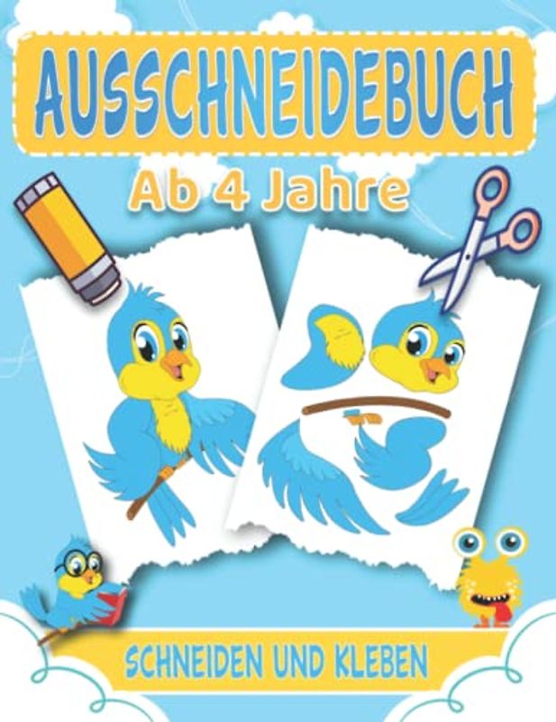 Ausschneidebuch Ab 4 Jahre: Lustige Bastelbuch Ab 4 Jahre Mit Unterhaltsamen Themen