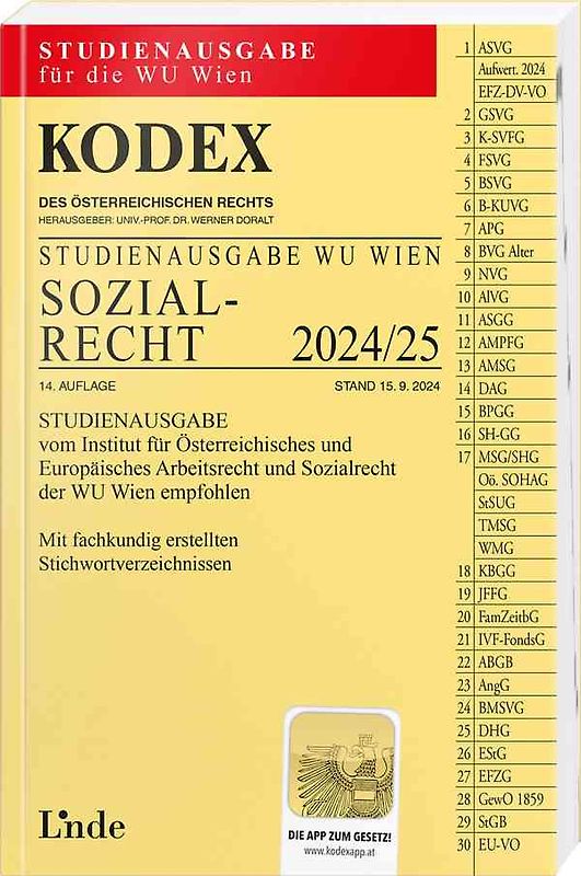 KODEX Studienausgabe Sozialrecht WU 2024/25