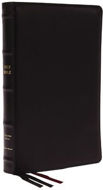 KJV Holy Bible: Large Print Thinline, Black Goatskin Leather, Premier Collection, Red Letter, Comfort Print (Thumb Indexed): King James Version