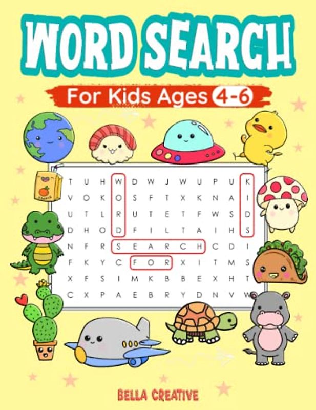 Word Search For Kids Ages 4-6: Large Print Word For Pre K and Kindergarten