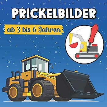 Prickelbilder ab 3 bis 6 Jahren: Prickelvorlagen für Kinder mit Baufahrzeugen, Flugzeugen, Schiffen, ... | Prickelblock Motive zum Basteln, Prickeln, Malen, Ausschneiden für Jungen und Mädchen
