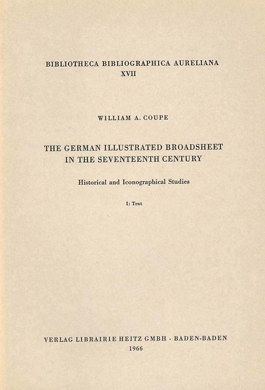 The German Illustrated Broadsheet in the 17th Century