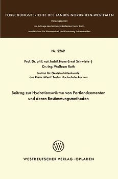 Beitrag zur Hydrationswärme von Portlandzementen und deren Bestimmungsmethoden