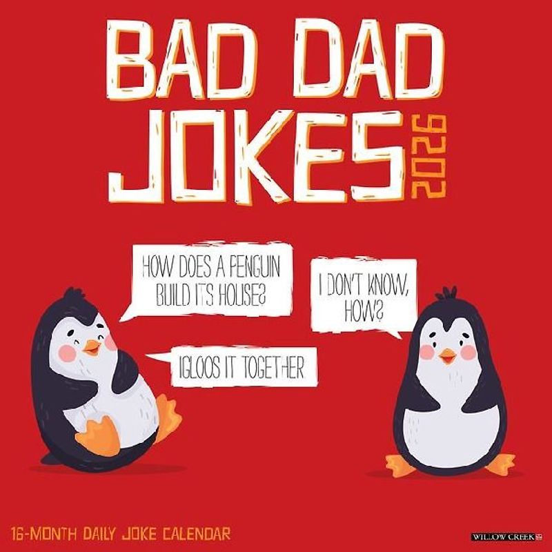 Bad Dad Jokes 2026 12 X 12 Wall Calendar