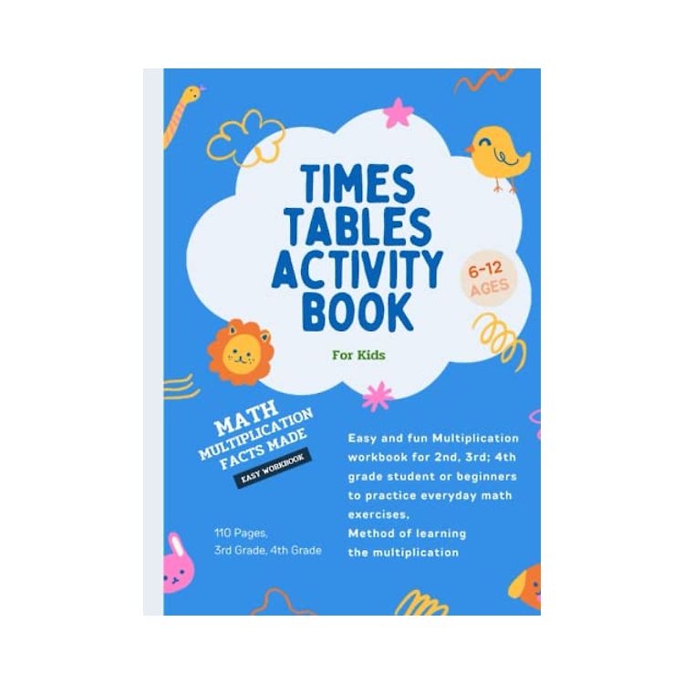 Times tables activity book for Kids: Easy and fun Multiplication ...