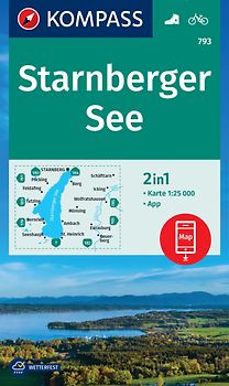 KOMPASS Wanderkarte 793 Starnberger See 1:25.000