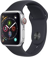 Apple Watch Series 4 40mm caja de aluminio en plata y correa deportiva negra [Wifi + Cellular]