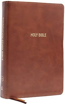 KJV, Foundation Study Bible, Large Print, Leathersoft, Brown, Red Letter, Comfort Print