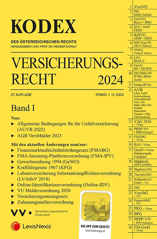 KODEX Versicherungsrecht Band I 2024 - inkl. App