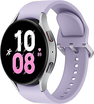 Samsung Galaxy Watch5 44 mm Boîtier en aluminium couleur argent avec bracelet Sport M/L couleur lavande [Wi-Fi]