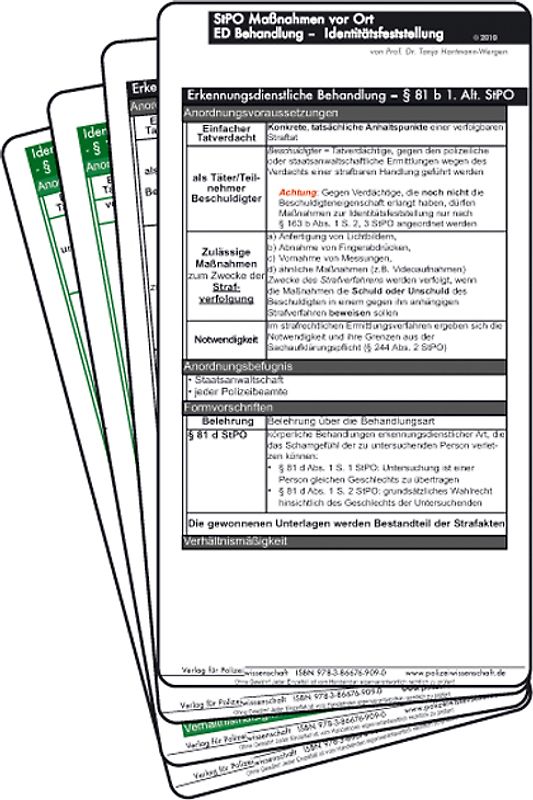 Einsatzkarten StPO – ED Behandlung – Identitätsfeststellung
