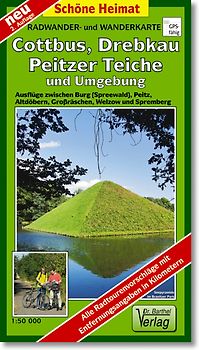 Radwander- und Wanderkarte Cottbus, Spremberg, Forst, Peitzer Teiche und Umgebung