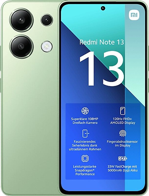 Xiaomi Redmi Note 13 Dual SIM 128GB 6GB RAM mint green
