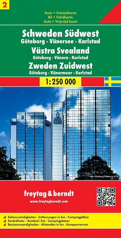 Schweden Südwest - Göteborg - Vänersee - Karlstad, Autokarte 1:250.000