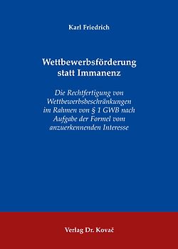 Wettbewerbsförderung statt Immanenz